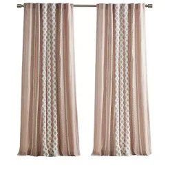 New Kirklands Home Blush Chenille Stripe Curtain Panel, 84 in. Pink