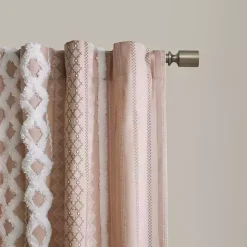 New Kirklands Home Blush Chenille Stripe Curtain Panel, 84 in. Pink