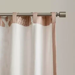 New Kirklands Home Blush Chenille Stripe Curtain Panel, 84 in. Pink