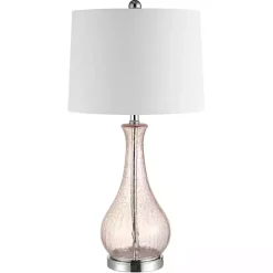 Sale Kirklands Home Blush Crackle Glass Teardrop Table Lamp Ivory