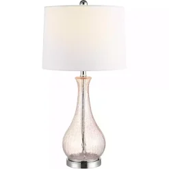 Sale Kirklands Home Blush Crackle Glass Teardrop Table Lamp Ivory
