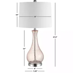 Sale Kirklands Home Blush Crackle Glass Teardrop Table Lamp Ivory