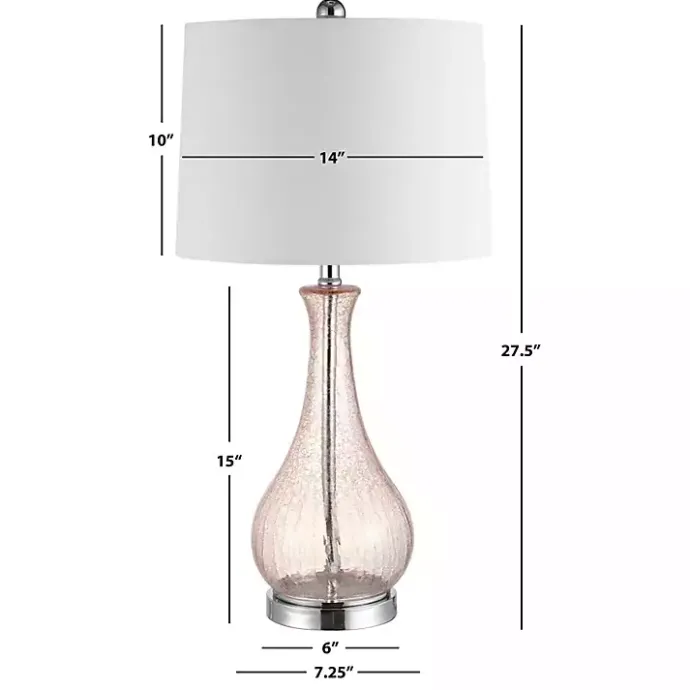 Sale Kirklands Home Blush Crackle Glass Teardrop Table Lamp Ivory