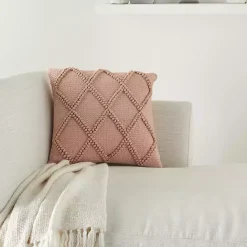 New Kirklands Home Blush Diamond Lattice Throw Pillow Pink