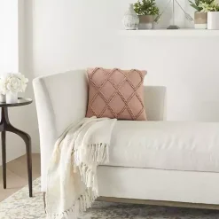 New Kirklands Home Blush Diamond Lattice Throw Pillow Pink