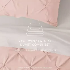 Outlet Kirklands Home Blush Pinched 2-pc. Twin Duvet Cover Set Pink