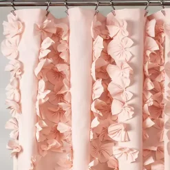 Hot Kirklands Home Blush Riley Cascading Bows Shower Curtain Pink
