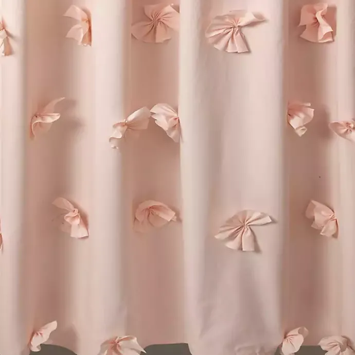 Hot Kirklands Home Blush Riley Cascading Bows Shower Curtain Pink