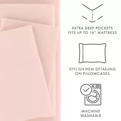 Clearance Kirklands Home Blush Ultra Soft 3-pc. Twin Sheet Set Pink