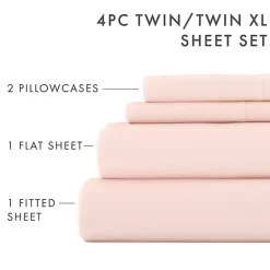 Clearance Kirklands Home Blush Ultra Soft 4-pc. Twin XL Sheet Set Pink