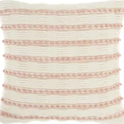Discount Kirklands Home Blush Woven Knotted Stripes Throw Pillow Pink