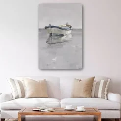 Online Kirklands Home Boat on the Horizon Canvas Art Print Gray