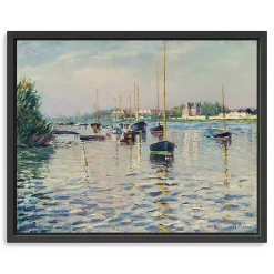 New Kirklands Home Boats at Anchor on Seine Canvas Print, 22x18 in. Blue