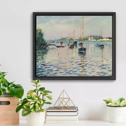 New Kirklands Home Boats at Anchor on Seine Canvas Print, 22x18 in. Blue