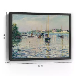 New Kirklands Home Boats at Anchor on Seine Canvas Print, 22x18 in. Blue