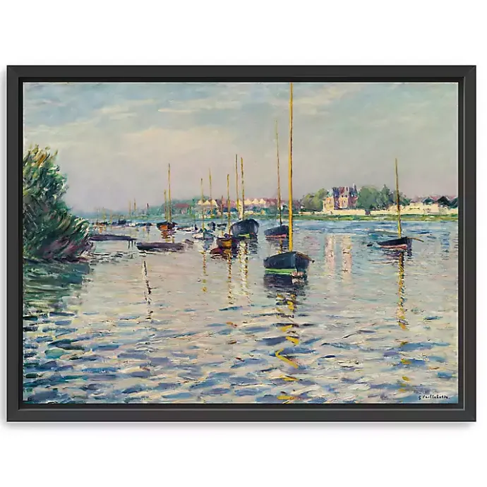 Online Kirklands Home Boats at Anchor on Seine Canvas Print, 42x32 in. Blue