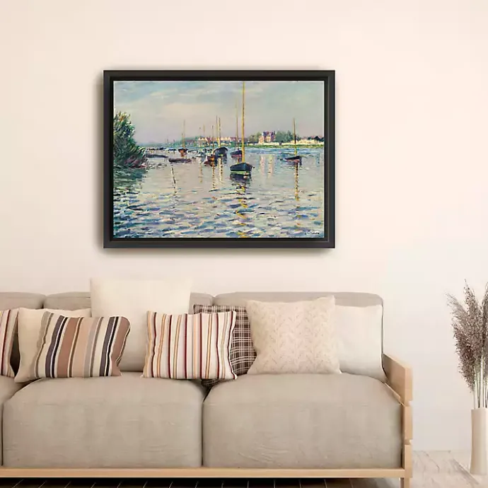 Online Kirklands Home Boats at Anchor on Seine Canvas Print, 42x32 in. Blue