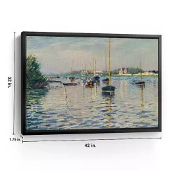 Online Kirklands Home Boats at Anchor on Seine Canvas Print, 42x32 in. Blue