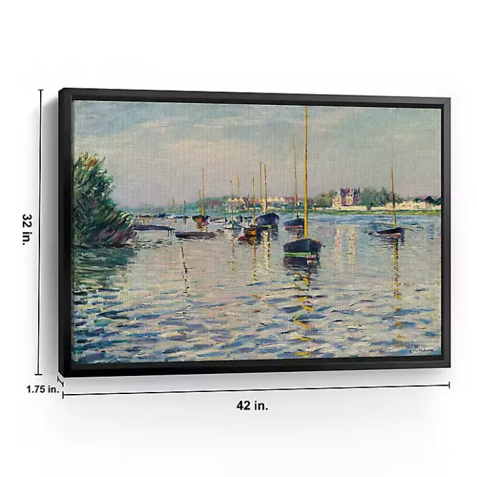 Online Kirklands Home Boats at Anchor on Seine Canvas Print, 42x32 in. Blue
