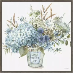 Discount Kirklands Home Bohemian Blue Floral Vase Framed Canvas Art Print