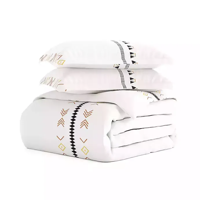 Outlet Kirklands Home Bohemian Stripe 3-pc. Queen Duvet Cover Set White