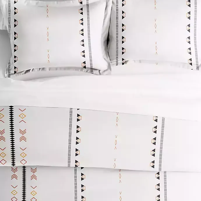 Outlet Kirklands Home Bohemian Stripe 3-pc. Queen Duvet Cover Set White