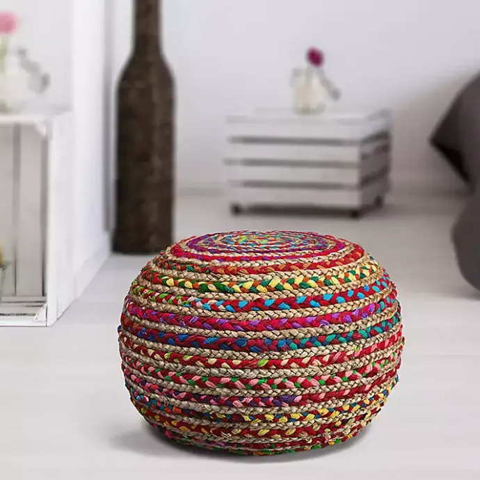 Clearance Kirklands Home Boho Beauty Braided Pouf Multi