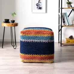 Clearance Kirklands Home Boho Turkish Stripe Ultra-Soft Pouf
