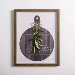 Online Kirklands Home Bon Appetit Cutting Board Shadowbox Wall Plaque