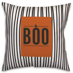Discount Kirklands Home Boo Black and White Stripes Throw Pillow