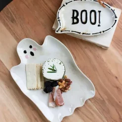 Best Kirklands Home Boo Ghost Ceramic Platters, Set of 2 White