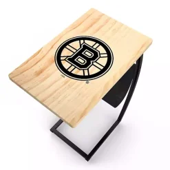 Hot Kirklands Home Boston Bruins Wood C-Table Tan