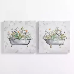 Best Kirklands Home Botanical Bathtubs Canvas Art Prints, Set of 2 Gray