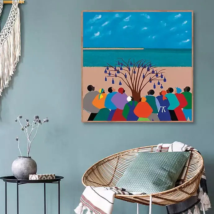 Clearance Kirklands Home Bottle Tree Gullah Islands Framed Canvas Art Print