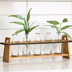 Best Kirklands Home Bottle Vase Runner with Wooden Stand