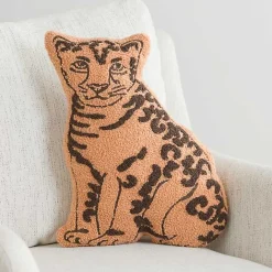 Best Kirklands Home Boucle Leopard Shaped Accent Pillow Brown