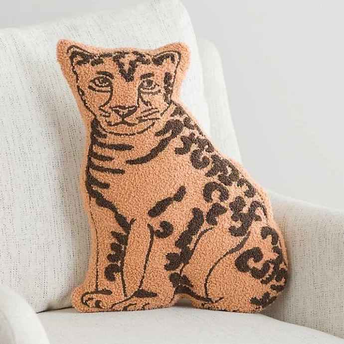 Best Kirklands Home Boucle Leopard Shaped Accent Pillow Brown