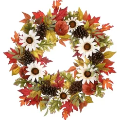 Outlet Kirklands Home Bountiful Sunflowers Autumn Blend Wreath Multi