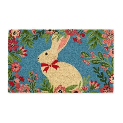 Outlet Kirklands Home Bow Tie Bunny Floral Doormat