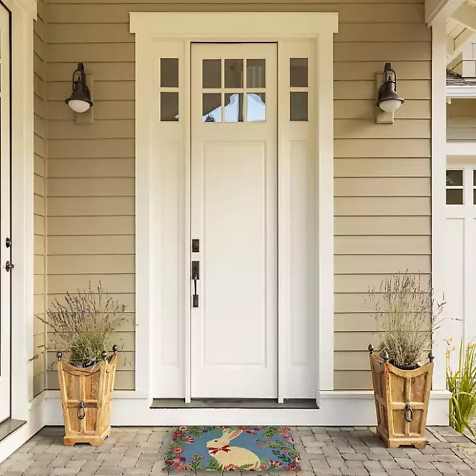 Outlet Kirklands Home Bow Tie Bunny Floral Doormat