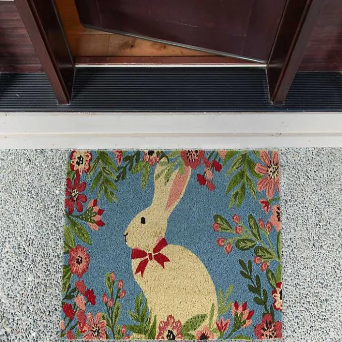 Outlet Kirklands Home Bow Tie Bunny Floral Doormat