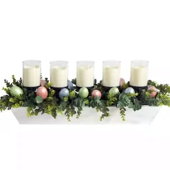Sale Kirklands Home Boxwood and Easter Eggs LED Candle Centerpiece