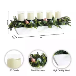 Sale Kirklands Home Boxwood and Easter Eggs LED Candle Centerpiece