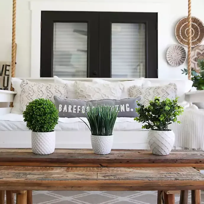 Clearance Kirklands Home Boxwood Arrangement in White Planter