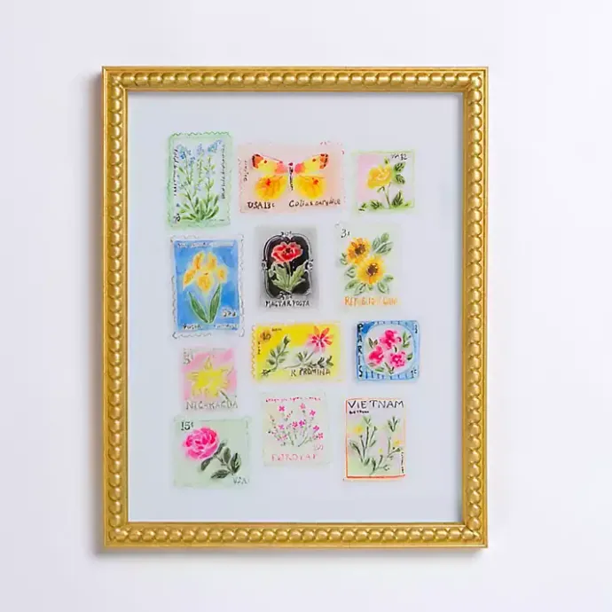 Clearance Kirklands Home Brackeen Postage Stamps Framed Art Print Multi