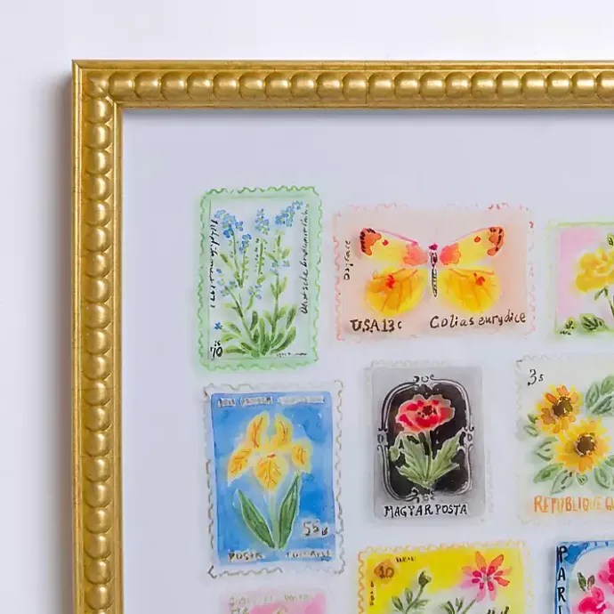 Clearance Kirklands Home Brackeen Postage Stamps Framed Art Print Multi