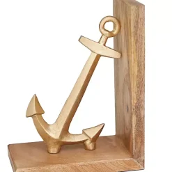 Kirklands Home Brass Anchor Bookends, Set of 2
