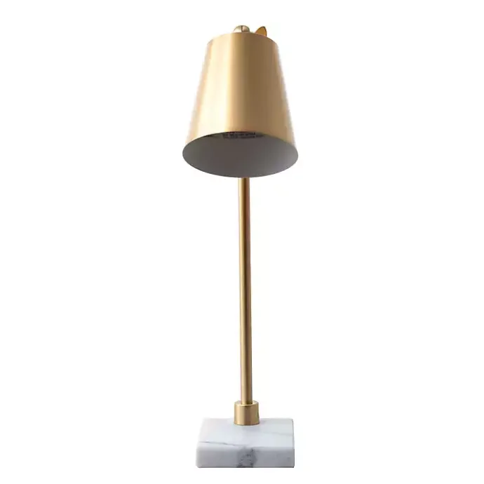 Best Kirklands Home Brass Cone Desk Lamp with Marble Base Gold