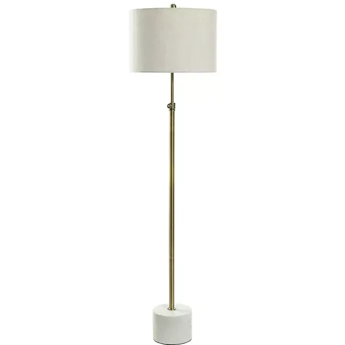 Best Kirklands Home Brass Lily Floor Lamp with Marble Base Gray
