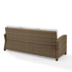 Online Kirklands Home Bren Wicker Sofa with Sunbrella Cushions Brown